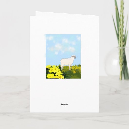 小羊の子供の洗礼カード カード (裏面)