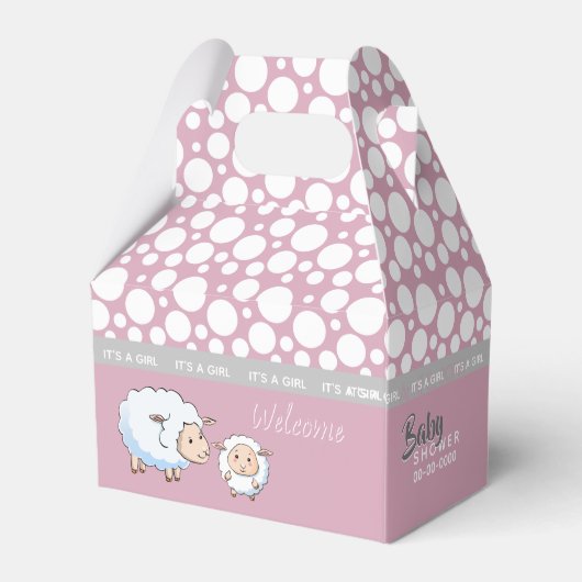 小羊の赤ちゃんシャワー用品 フェイバーボックス (裏面サイド)