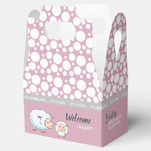 小羊の赤ちゃんシャワー用品 フェイバーボックス (オープン)