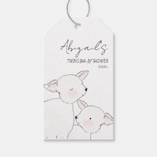 小羊の赤ちゃんシャワー ギフトタグ (正面)