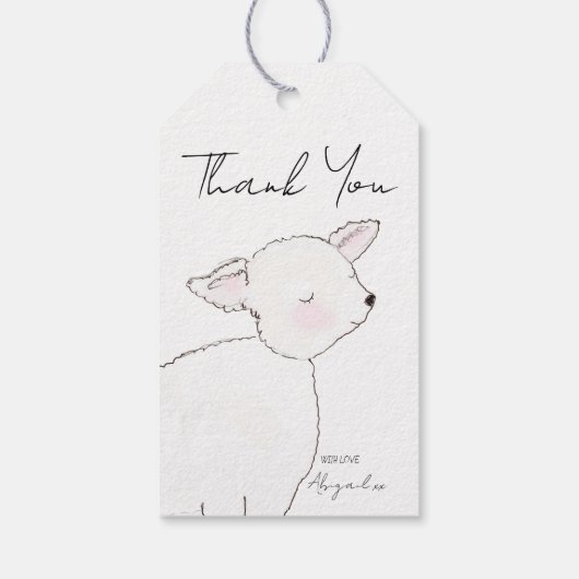 小羊の赤ちゃんシャワー ギフトタグ (裏面)