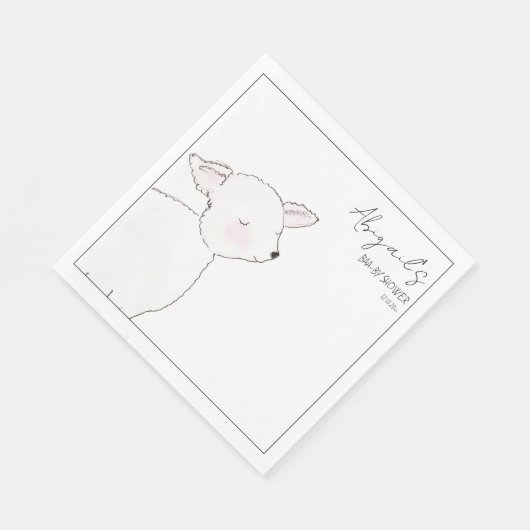 小羊の赤ちゃんシャワー スタンダードランチョンナプキン (角)
