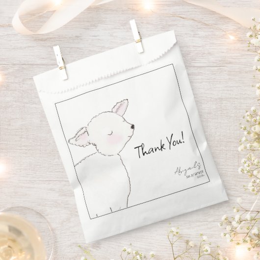 小羊の赤ちゃんシャワー フェイバーバッグ (クリップ留めされた状態)