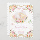 小羊の赤ちゃんシャワー 招待状 (正面/裏面)