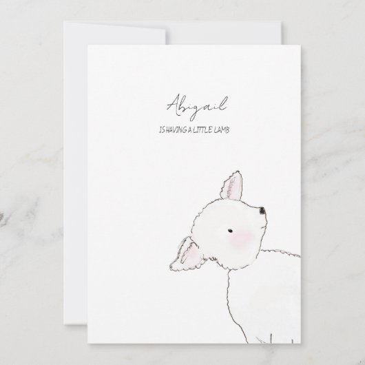 小羊の赤ちゃんシャワー 招待状 (裏面)