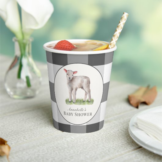 小羊の赤ちゃんシャワー 紙コップ (インサイチュ)