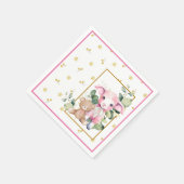 小羊 |ピンクベビーシャワーナプキン スタンダードカクテルナプキン (角)