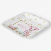 小羊 |ピンクベビーシャワー紙プレート ペーパープレート (傾斜あり)