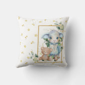 小羊 |ブルーベビーシャワーまたは子供部屋デコール クッション (裏面)