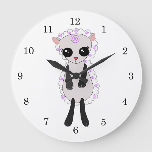 小羊 ラージ壁時計 (正面)