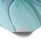 小美しい青モダン金ゴールドフラクタル花 ポスター (角)