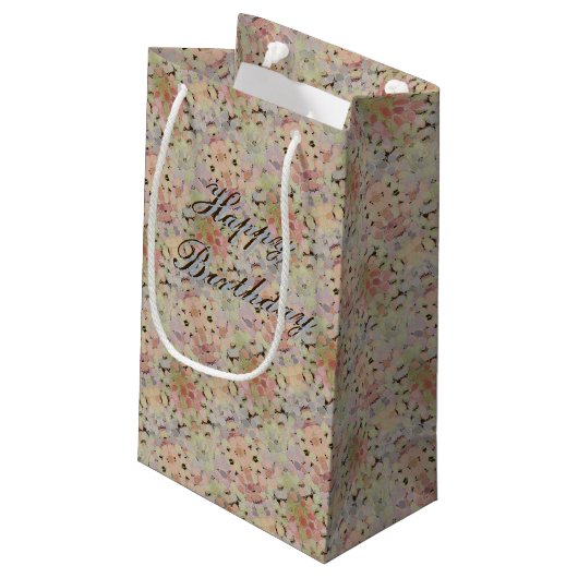 小花かわいらし誕生日 スモールペーパーバッグ (裏面アングル)