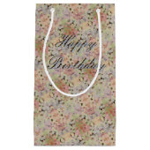 小花かわいらし誕生日 スモールペーパーバッグ (正面)