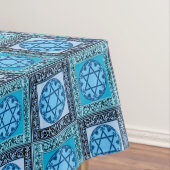 小花の青ダビデの星 テーブルクロス (インサイチュ)