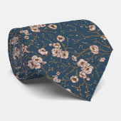 小花ライトブルー ネクタイ (ロール)