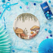 小菌キノコテーマ ペーパープレート (パーティー)