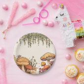 小菌キノコテーマ ペーパープレート (パーティー)