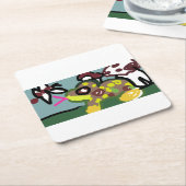 小蛙 スクエアペーパーコースター (アングル)