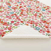 小規模な花、calicoスタイルシームレスなバックグロ シェルパブランケット (3/4)