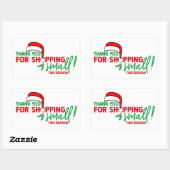 小規模事業者のホリデーショッピングに感謝 長方形シール (シート)