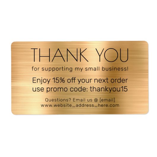 小規模事業者向け感謝メッセージ フォーゴールド ラベル (正面)