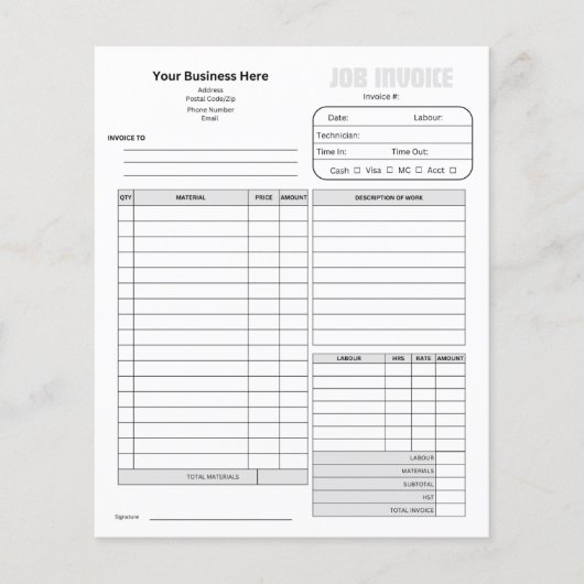 小規模事業請求書 (正面)