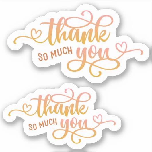 小規模企業かわいいピンクありがとう シール (正面)