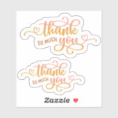 小規模企業かわいいピンクありがとう シール (シート)