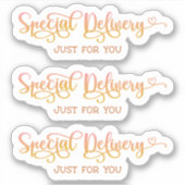 小規模企業かわいいピンクありがとう シール (正面)