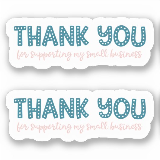 小規模企業かわいいモダンありがとうシール シール (正面)
