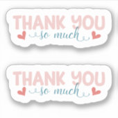 小規模企業かわいいモダンありがとうシール シール (正面)