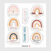 小規模企業かわいい虹ありがとうシール シール (シート)