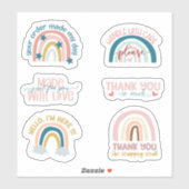 小規模企業かわいい虹ありがとうシール シール (シート)