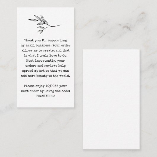 小規模企業のお客様割引クーポン 名刺 (正面/裏面)