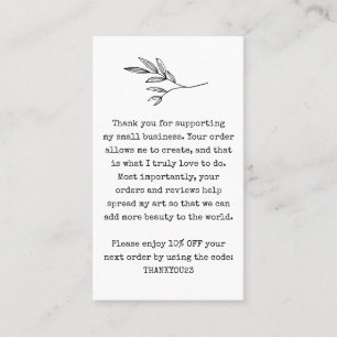 小規模企業のお客様割引クーポン 名刺