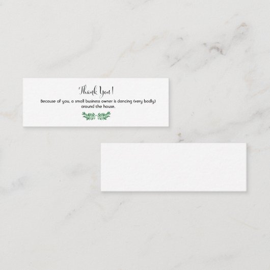 小規模企業のオーナーに感謝 スキニー名刺 (正面/裏面)