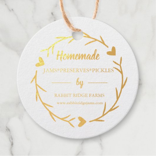 小規模企業のパッケージラベルラベル箔 フェイバータグ (正面)