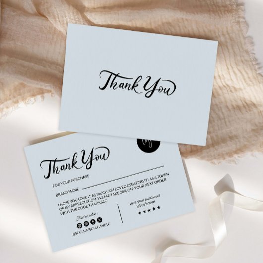 小規模企業のパッケージ挿入カード サンキューカード