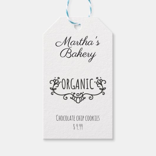 小規模企業のパンオーガニックリー食品価格ラベル ギフトタグ (正面)