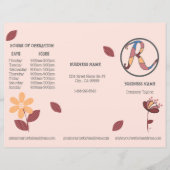 小規模企業のフローラ3つ折の価格表パンフレット (正面)