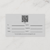 小規模企業の高度なギフト券 ロイヤリティカード (裏面)