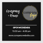 小規模企業デカール取引時間ロゴブランディング ウィンドウサイン (シート)