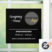 小規模企業デカール取引時間ロゴブランディング ウィンドウサイン (ホーム)