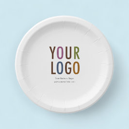 小規模紙プレート7"と会社ロゴ最低限付き ペーパープレート