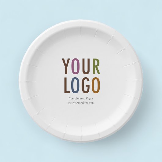 小規模紙プレート7"と会社ロゴ最低限付き ペーパープレート
