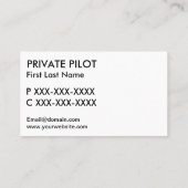小規模飛行機白黒パイロット名刺 名刺 (裏面)