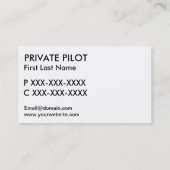小規模飛行機白黒パイロット名刺 名刺 (裏面)