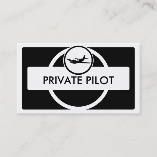 小規模飛行機白黒パイロット名刺 名刺 (正面)