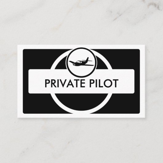 小規模飛行機白黒パイロット名刺 名刺 (正面)
