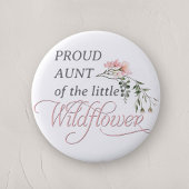 小誇りを持ったさな野草の赤ちゃん女の子シャワーの叔母 缶バッジ